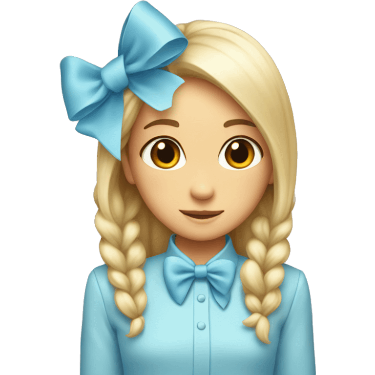 Light blue bow on light blue bow emoji