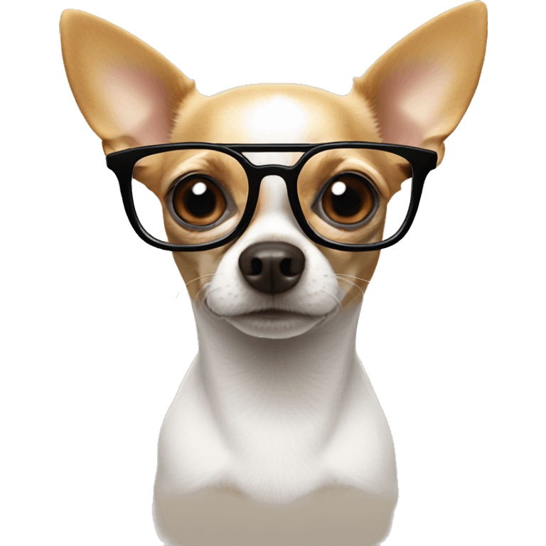 Chihuahua wearing glasses emoji