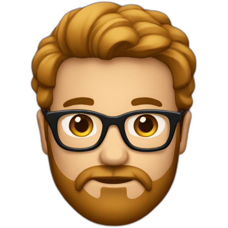 Adulto de poco pelo barba y gafas emoji