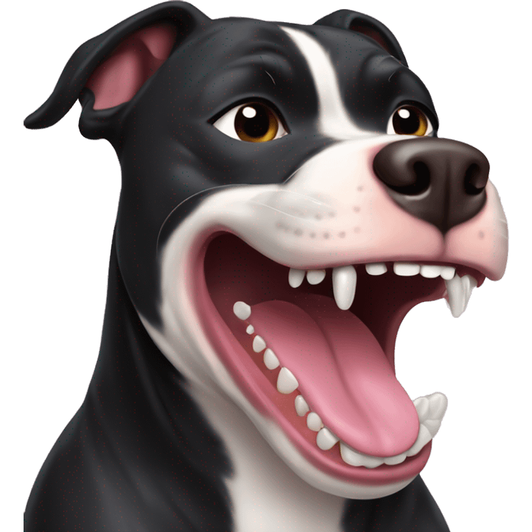 black pitbull flossing teeth emoji