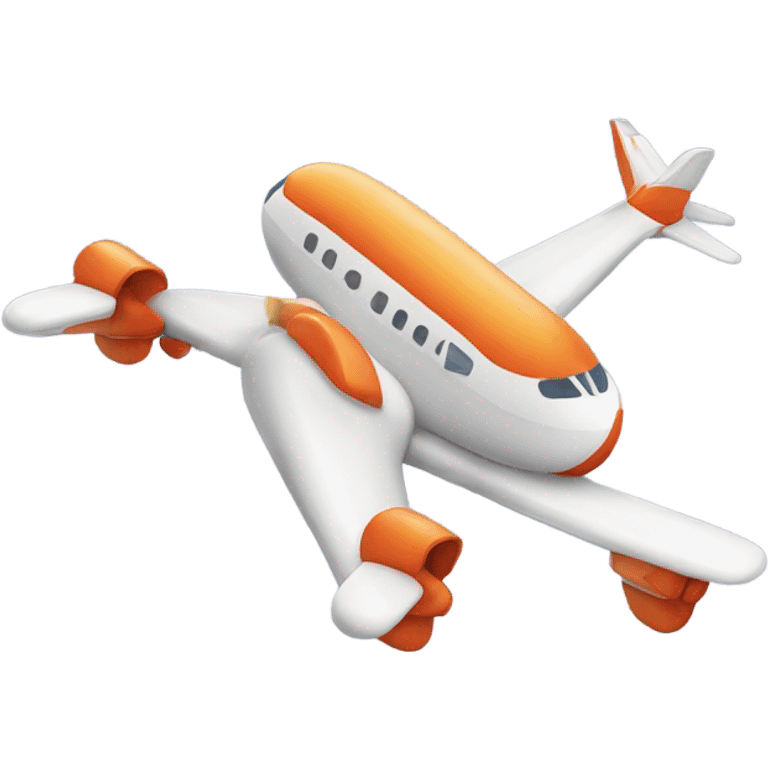 I need to have a cartoon airplane that says the letters "TWM" on it emoji