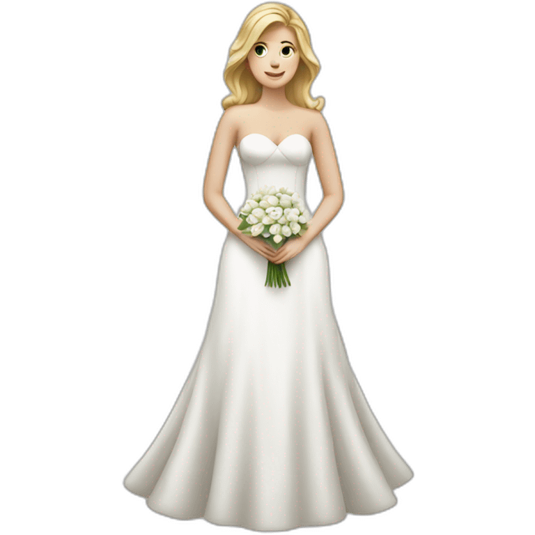 White woman in wedding dress stand emoji