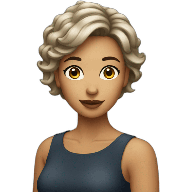 Create a girl who is looking beautiful with short hairs  emoji