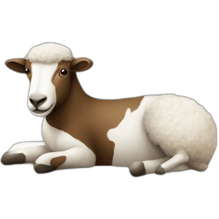 Zèbre et mouton dans un lit emoji