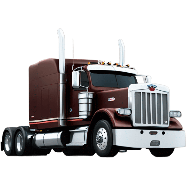 Peterbilt 389 brown cherry with flat top and slash cut exhaust stacks emoji