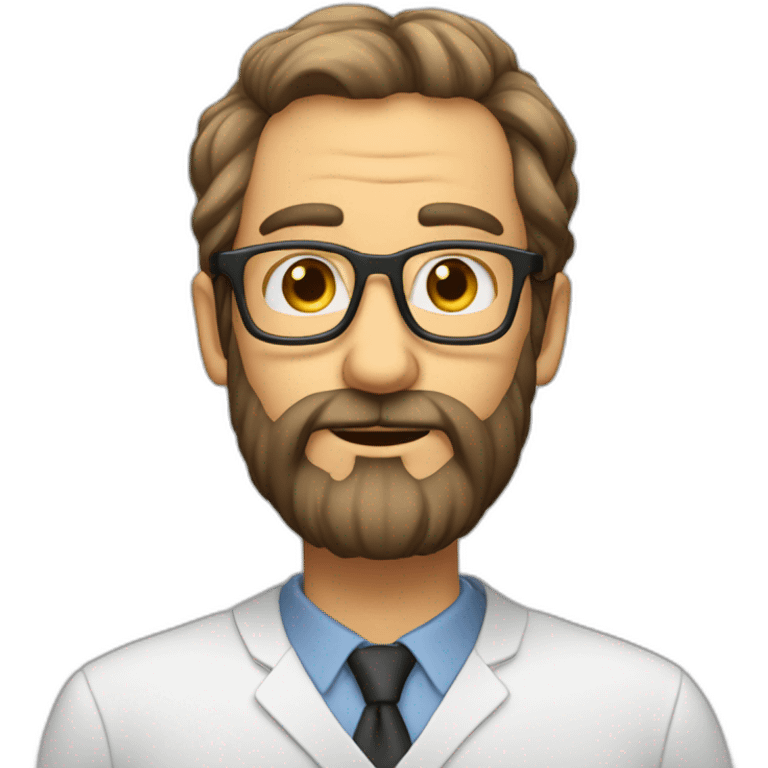 “thinning hair” full Bearded professor thin glasses emoji