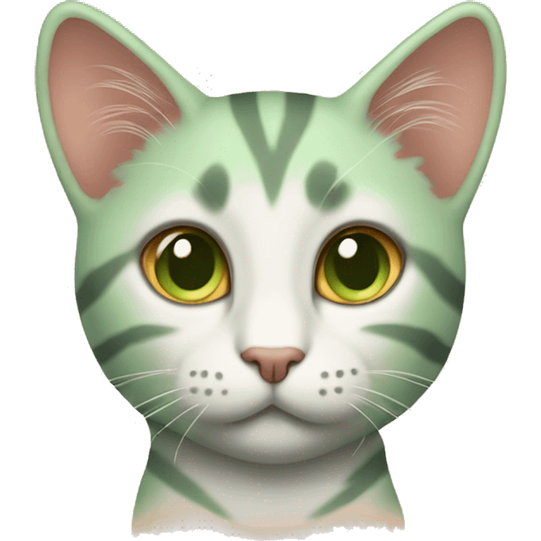 cat light green eyes with light orange stripes emoji