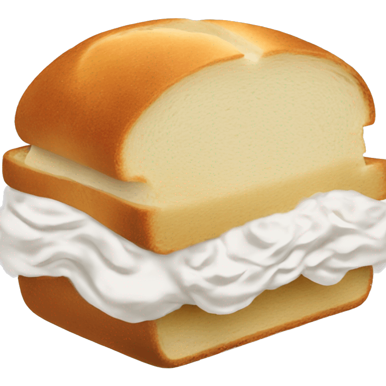 cut sandwich bread filled with whipped cream emoji