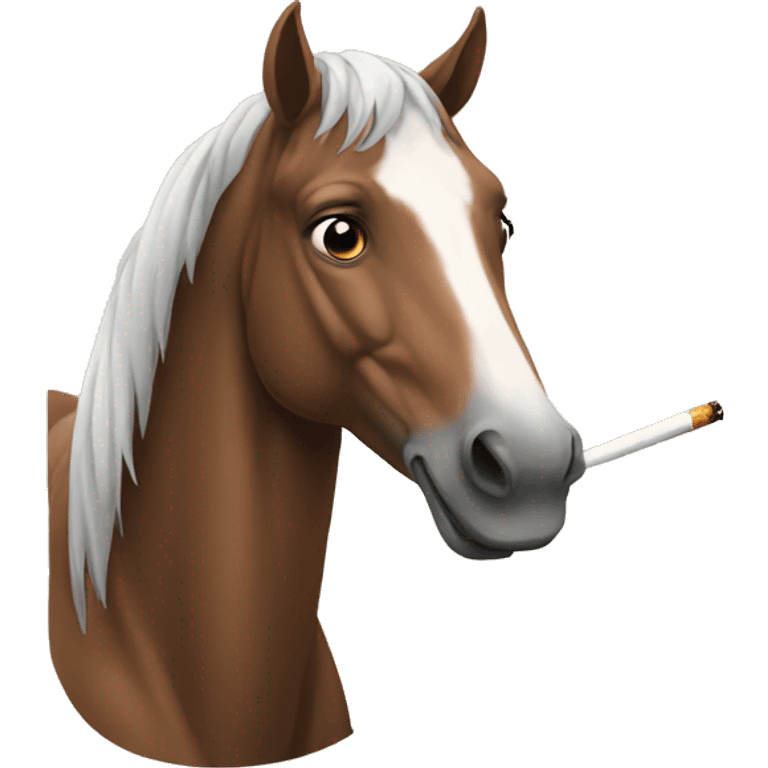 A horse with cigarette emoji