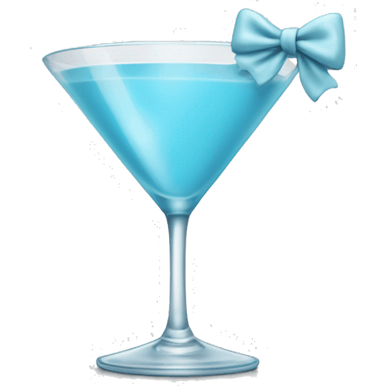 Light blue martini with white bow  emoji