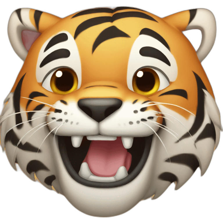 Laughing tiger emoji