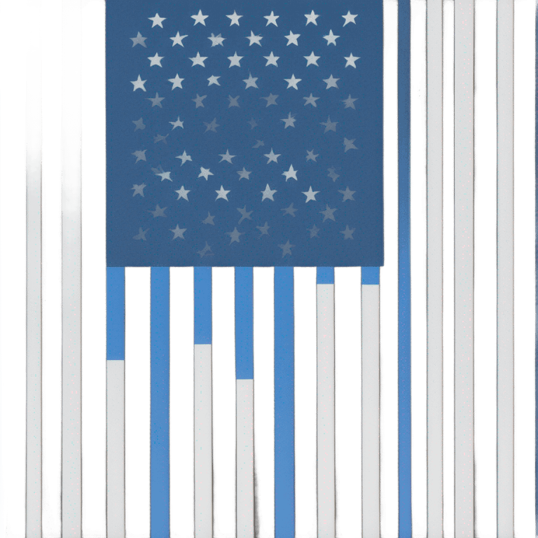 american flag, but all the stripes are black, except the middle one which is blue, and the stars are white emoji