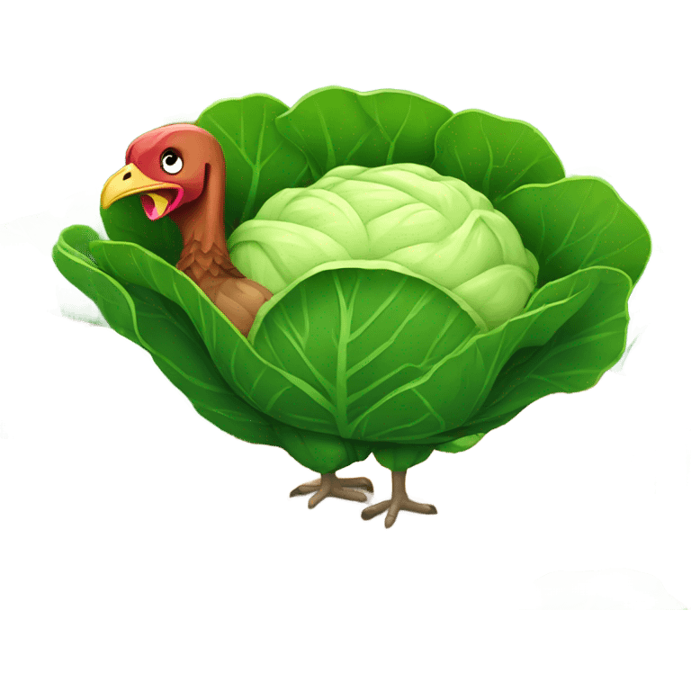 Turkey hiding in cabbage fields  emoji