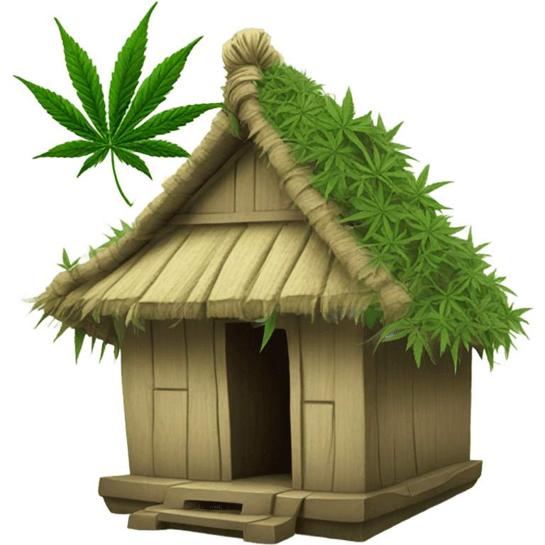 thai hut cannabis leaf roof on a cannabis tree emoji