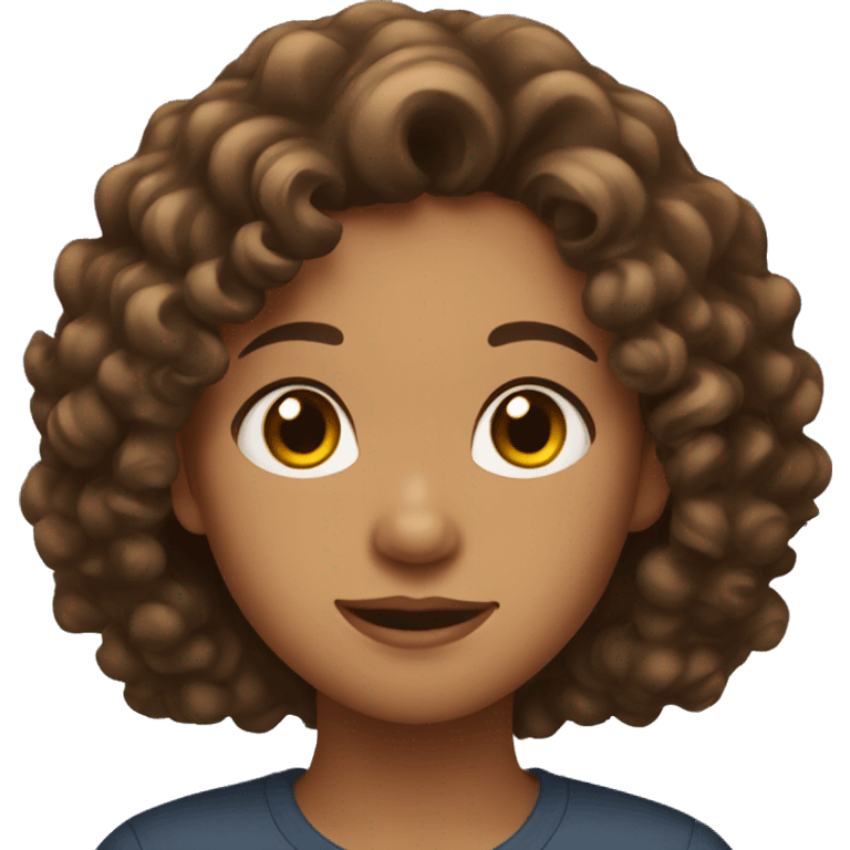 Girl with brown curly hair emoji