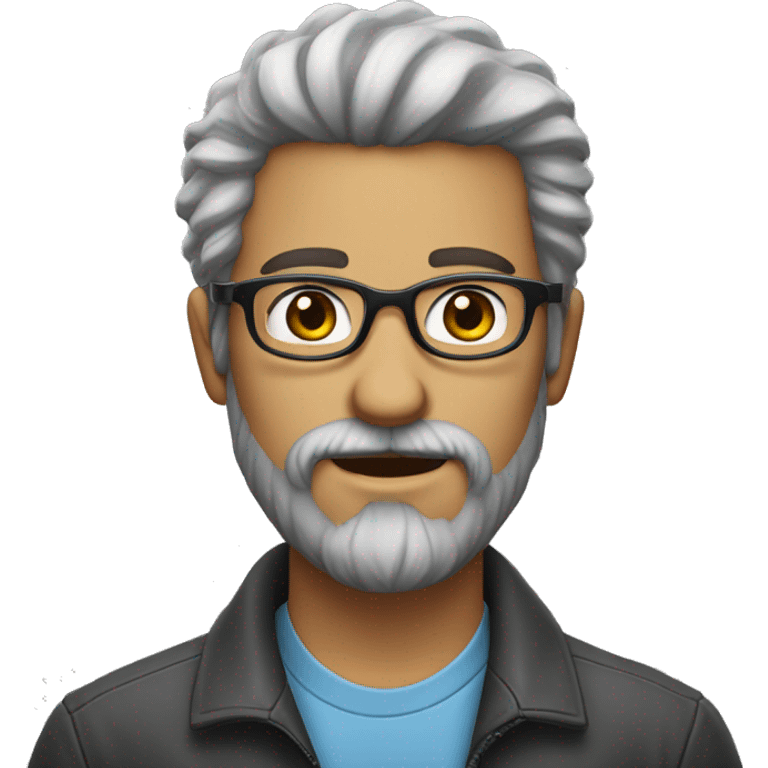 HOMEM BRANCO DE OCULOS E BARBA COM O CABELO BAIXO emoji