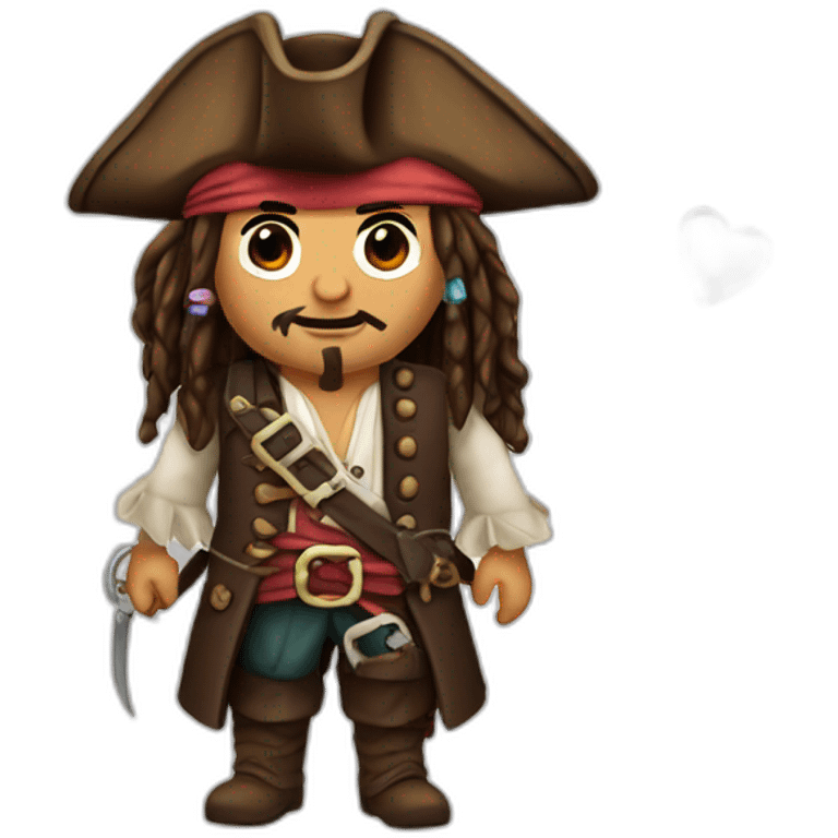 jack sparrow qui fait un coeur emoji