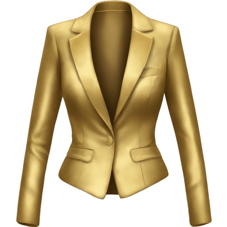 Realistic isolated open gold velvet feminine fashion blazer jacket.  emoji