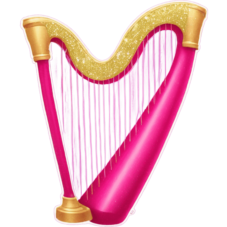 Hot Pink harp with glitter emoji