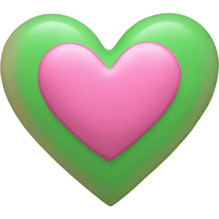 pink and green heart  emoji