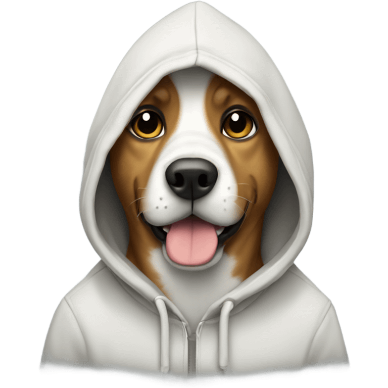 Dog wearing hoodie emoji