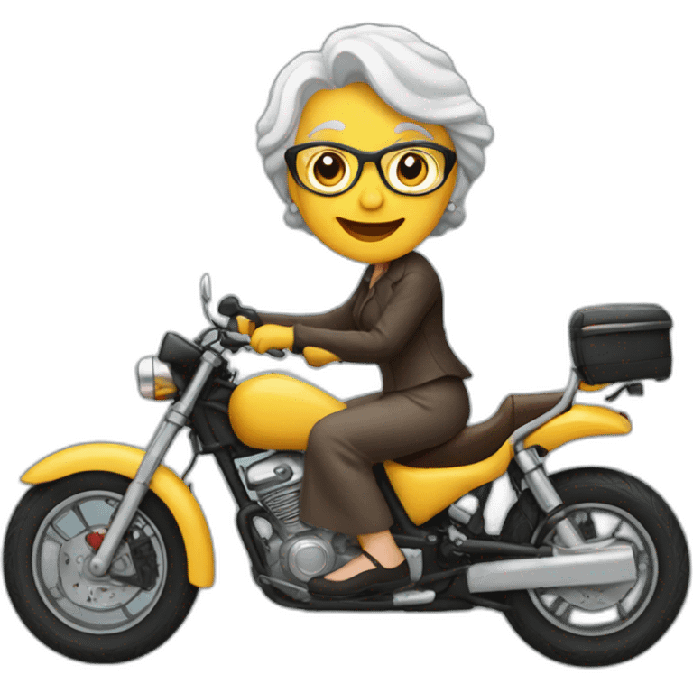 your grand mother on a motor bike emoji