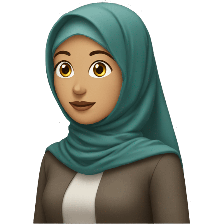 Femme qui porte hijab avec son mari  emoji