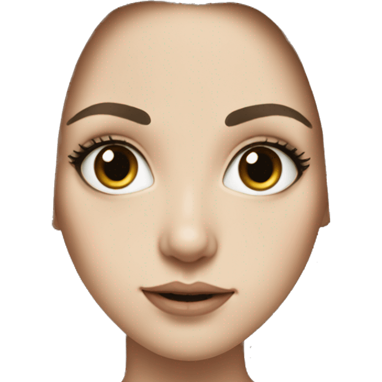 Hyper realism white girl with long black hair emoji