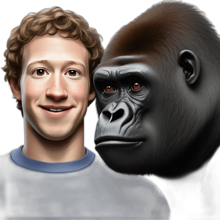 Gorilla meeting Mark Zuckerberg emoji