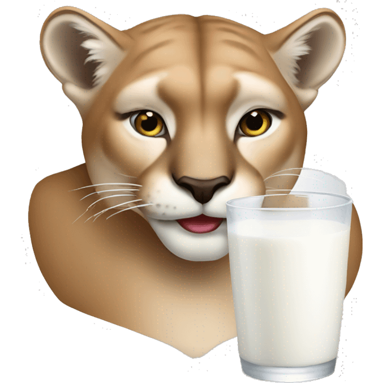 Cougar drinking milk emoji