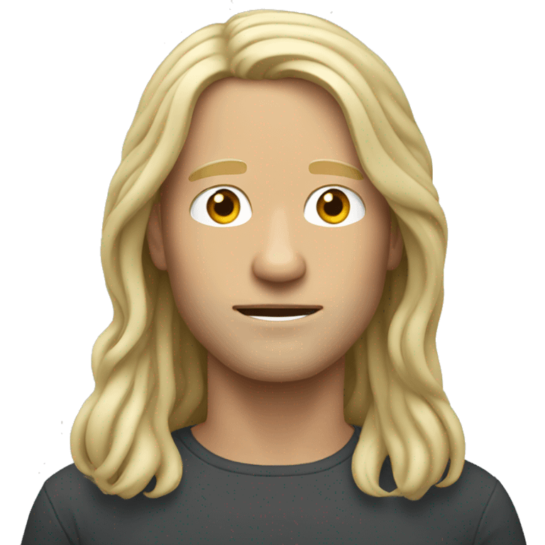 White man with long hair   emoji