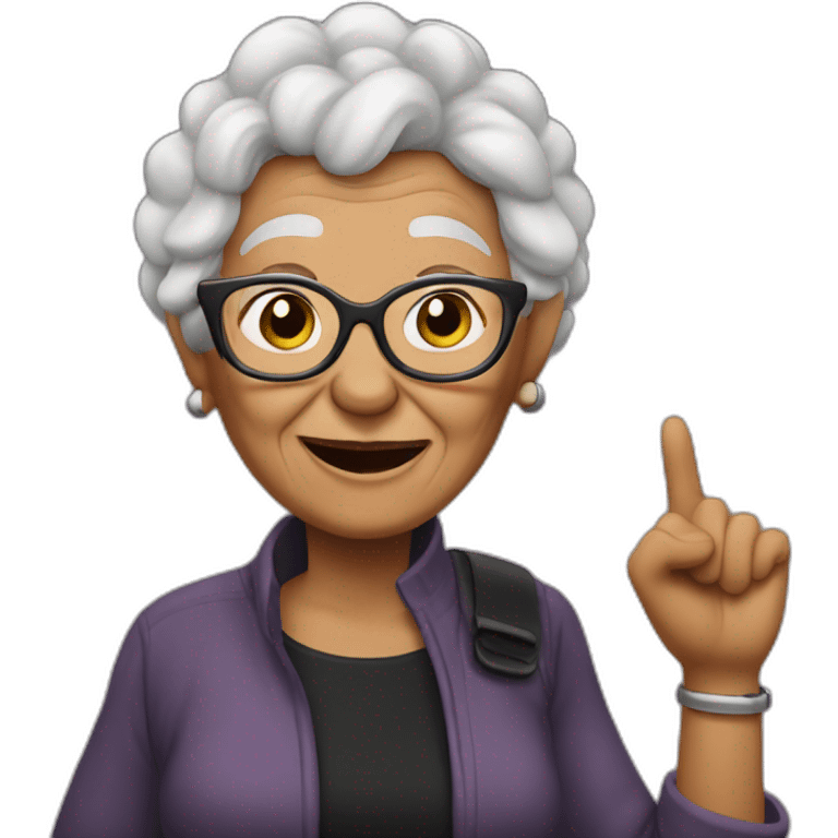 Grandma in a Rock concert emoji