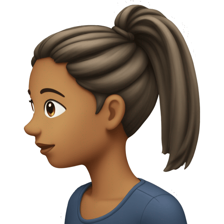 Girl putting her hair up into a ponytail  emoji