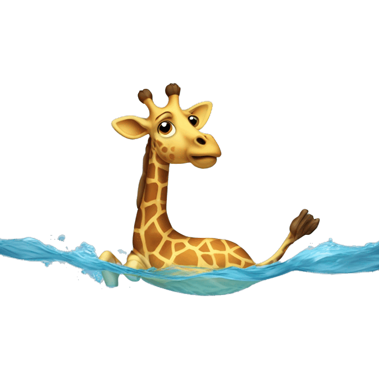 giraffe swimming  emoji