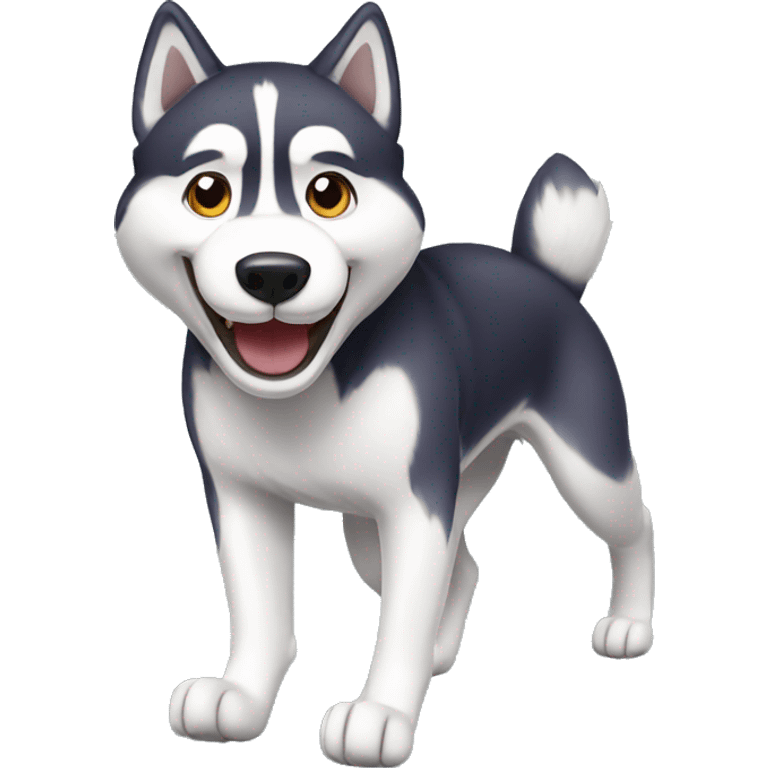 husky jump smile emoji