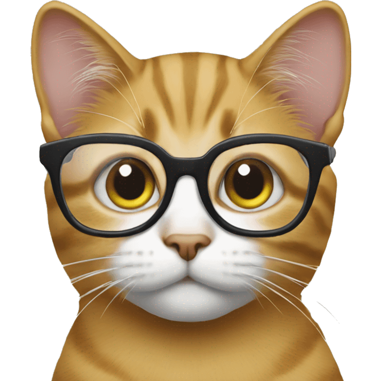 Cat with glasses studying  emoji