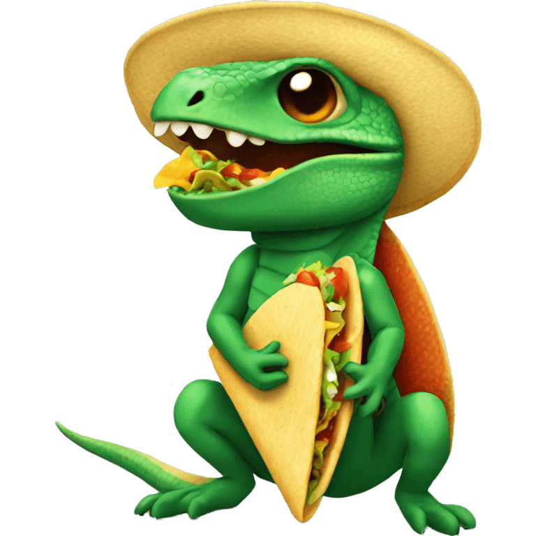 Lizard eating tacos  emoji