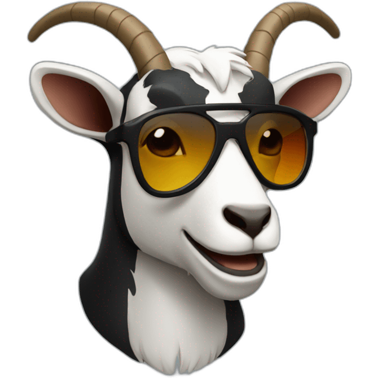 black goat with leather jacket and sun glasses emoji