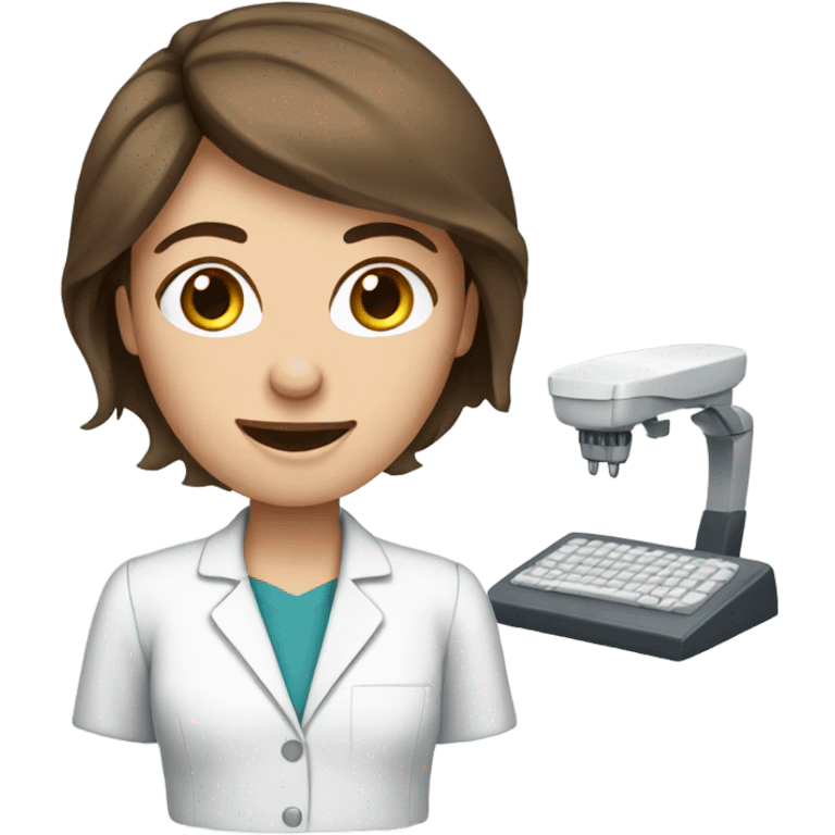 Dental receptionist with brown hair  emoji