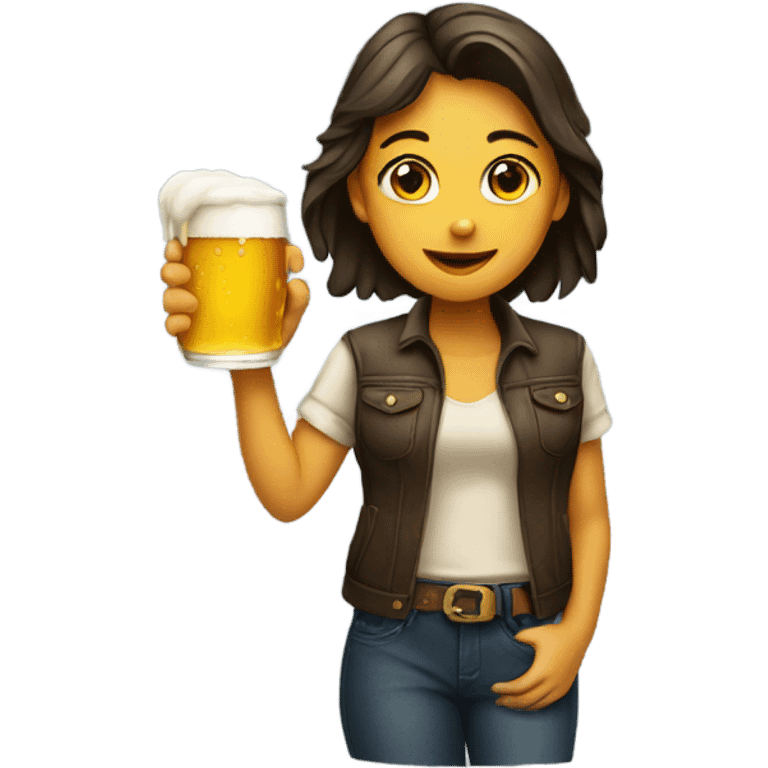 Girl with beer in hand emoji