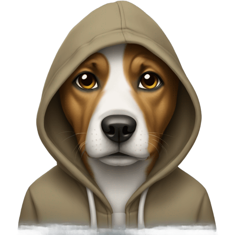 Dog wearing hoodie emoji