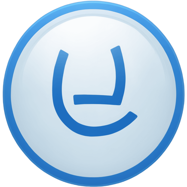 a small, blue checkmark inside a circular blue background. The checkmark is white, simple, and slightly curved with sharp edges. The circle is solid blue, and the checkmark is centered within the circle. emoji