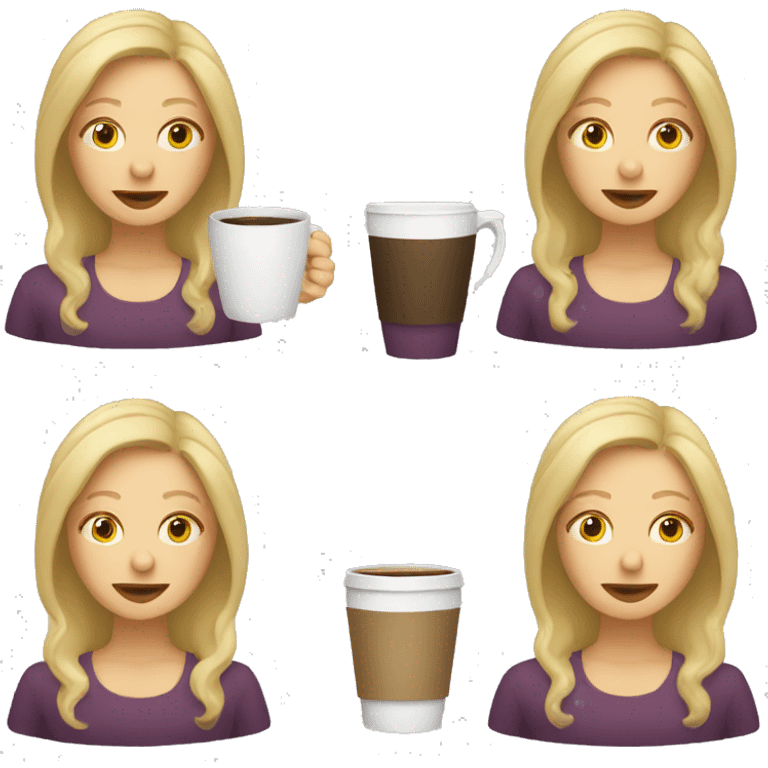 A blonde woman drinking coffee emoji