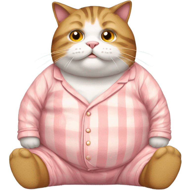 Fat cat in pajamas  emoji