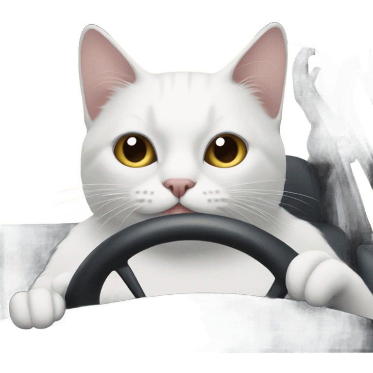 A cat driving a car emoji