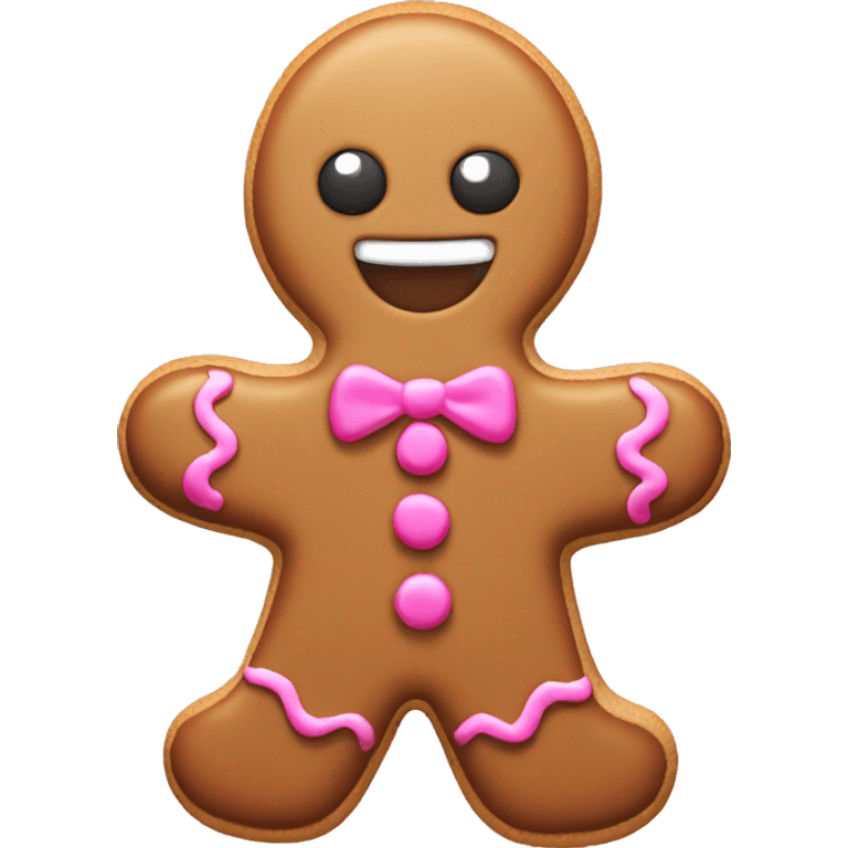 gingerbread cookie with pink frosting emoji