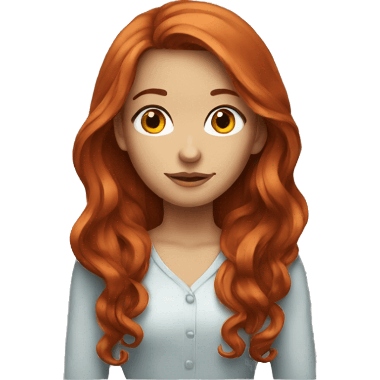 Long Red haired girl with brown eyes emoji