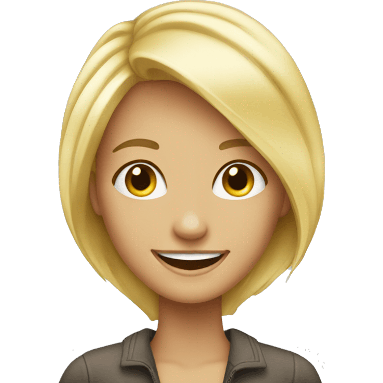 blonde girl smile emoji