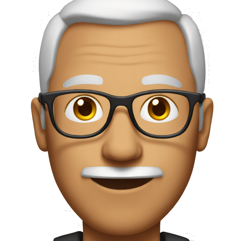 Man with glasses, in his 50's, clean shaved emoji