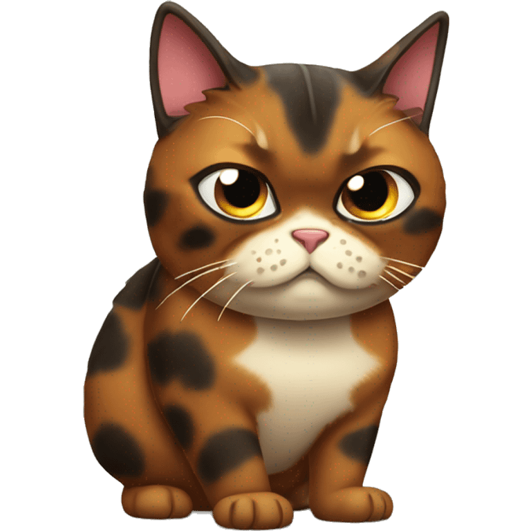 Fat angry tortoiseshell cat emoji